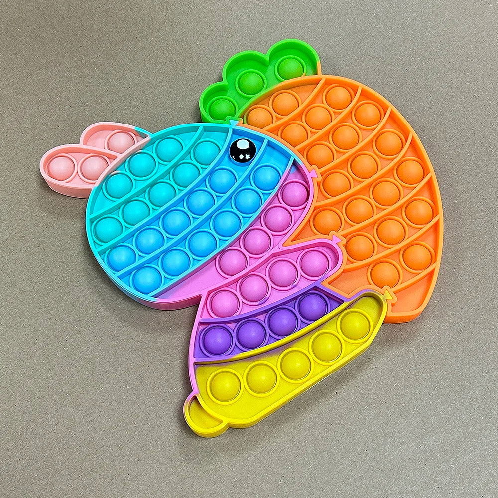 Easter Bunny Rabbit Carrot Fidget Sensory Popping Toys, Push Bubbles Puzzle Block Board Games Gifts for Easter Party Festivals