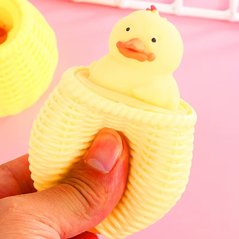Chick Squishi Toy Squeeze Toys Fidget Decompression Cup Cage Stress Relieve Stress Toy Soft Animals Ball Adult Children Pop It
