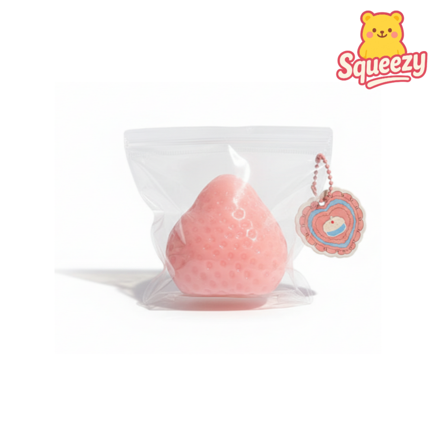 pink Strawberry Squishy Stress Relief Toy