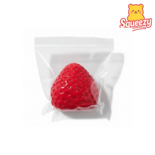red Strawberry Squishy Stress Relief Toy