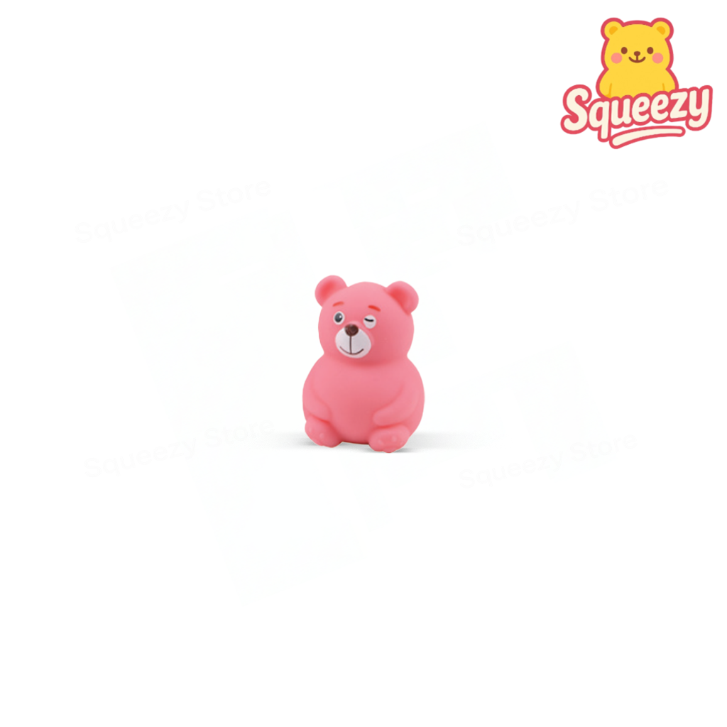 EVA Gentle Bear pink bear-shaped soft stress relief toy made from durable EVA foam.