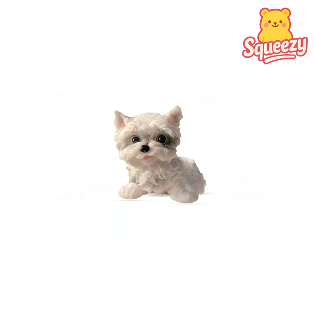 Jumbo Maltese Dog Squishy super soft slow-rising stress relief toy made from premium PU foam.