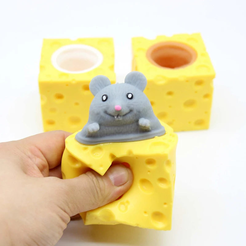 Cheese Mouse Squeeze Toy for Stress