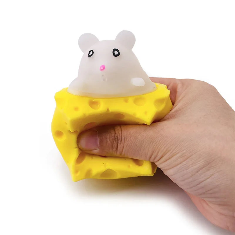 Cheese Mouse Squeeze Toy for Stress