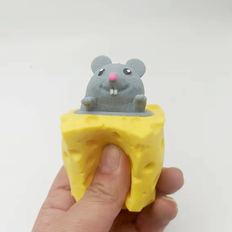 Cheese Mouse Squeeze Toy for Stress