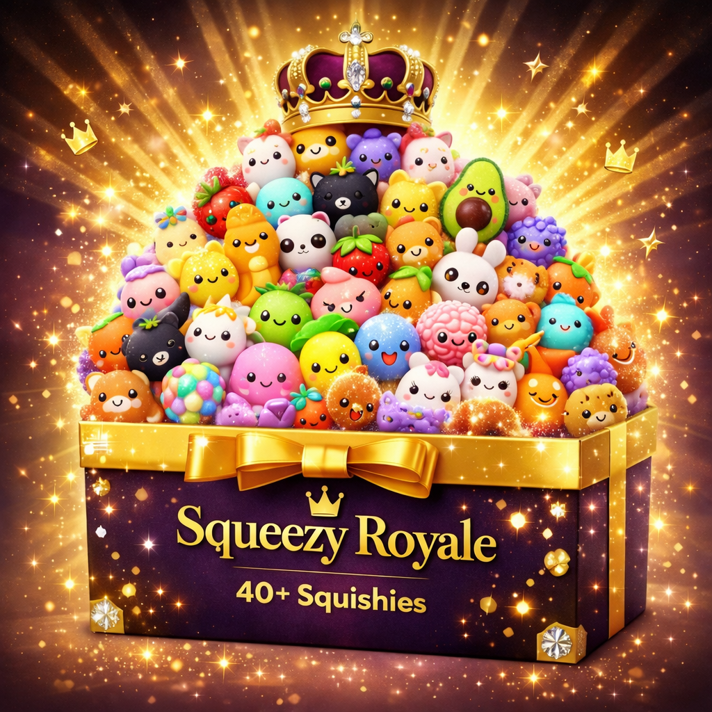 Squeezy Royale ultimate mystery squishy box with 40
premium slow-rise kawaii squishy toys — largest bulk
sensory fidget toy gift collection for kids and adults
by Squeezy Store