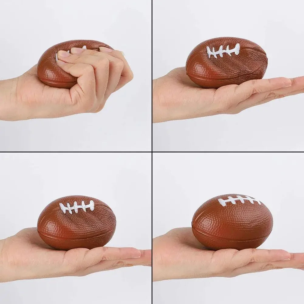 Relax with Our anti Stress Fidget Rugby Ball for Office and Kids Brown Pressure Release Bouncy Squeeze Stress Relief Toy