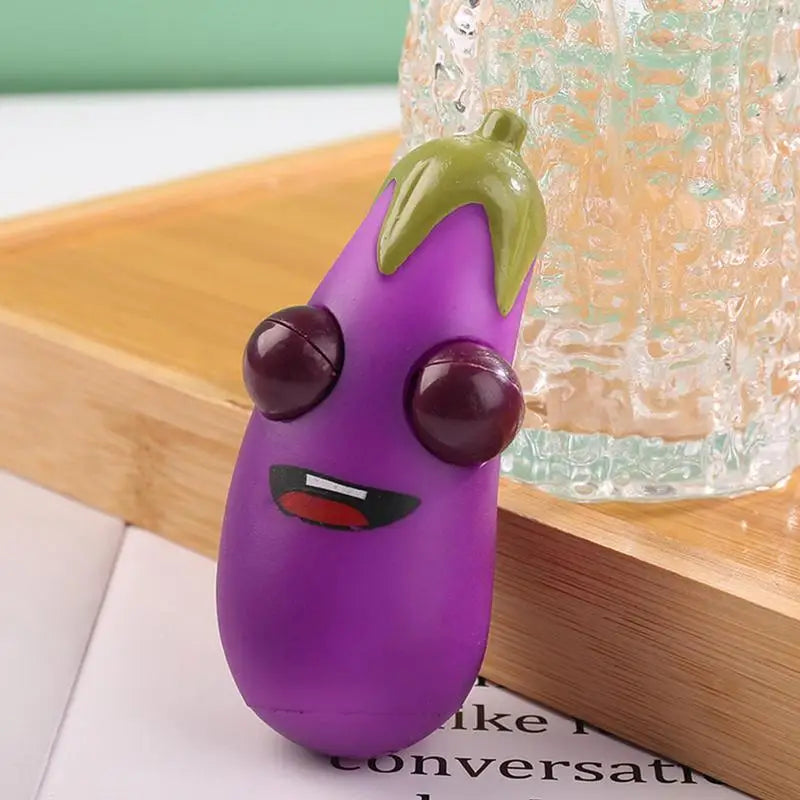 Stress Relief Toy Popping Out Eyespinch Toys Creative Eggplant Slow Rising Squish Balls Funny Christmas Gift Squish Balls For