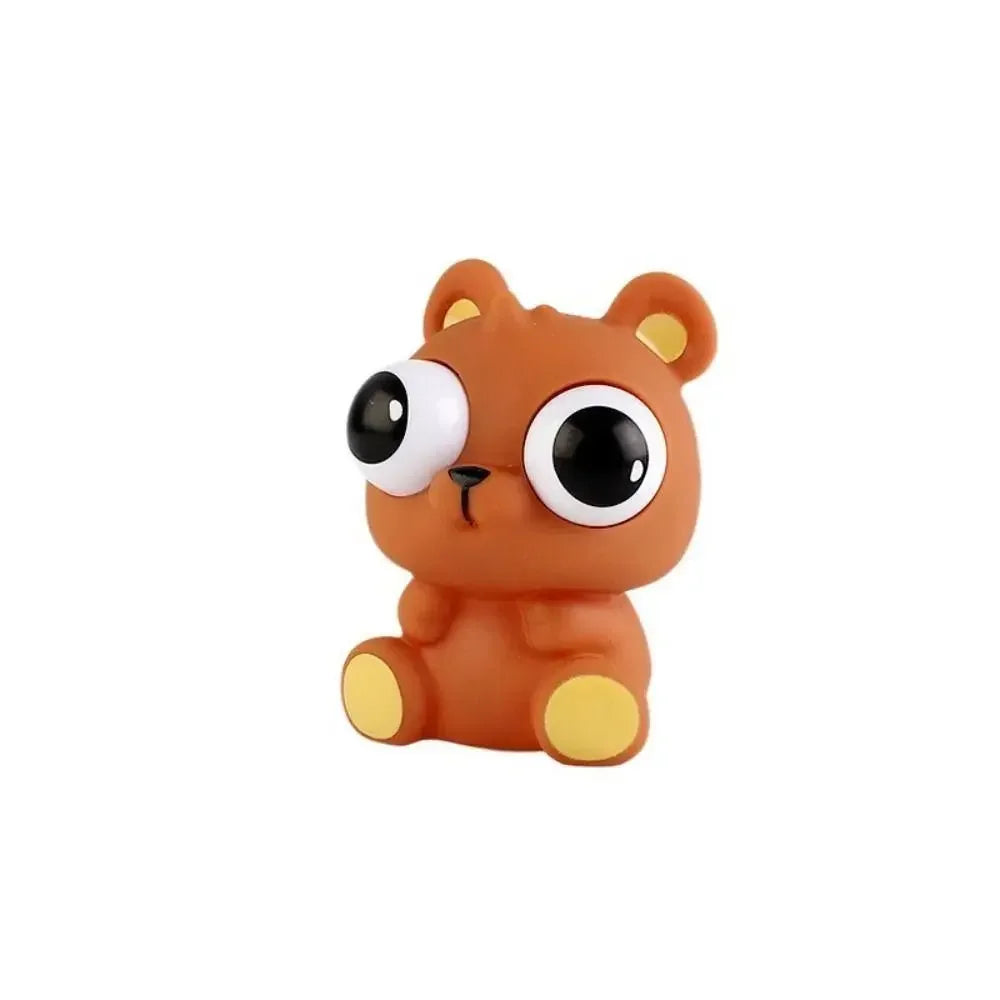 Yellow Brown Green Pop Eyes Toy New Plastic Silicone Stress Relief Squeeze Toy Pig Chicken Rabbit Cartoon Toy