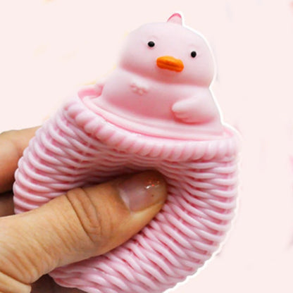 Chick Squishi Toy Squeeze Toys Fidget Decompression Cup Cage Stress Relieve Stress Toy Soft Animals Ball Adult Children Pop It