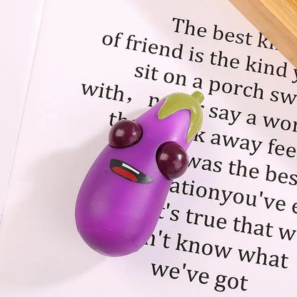 Stress Relief Toy Popping Out Eyespinch Toys Creative Eggplant Slow Rising Squish Balls Funny Christmas Gift Squish Balls For