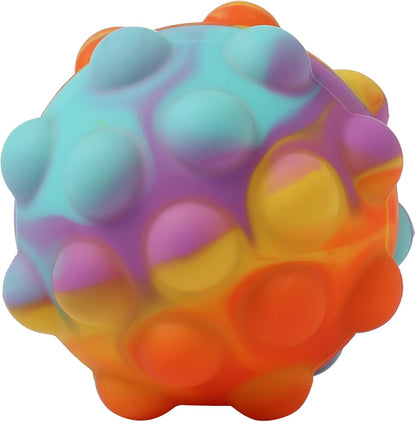 Push Bubble Fidget Toy, Finger Pop Ball Kid Adult Interactive Sensory Silicone Toy, Creative Stress Relief Multicolor Squeeze Ball (4 Packs)