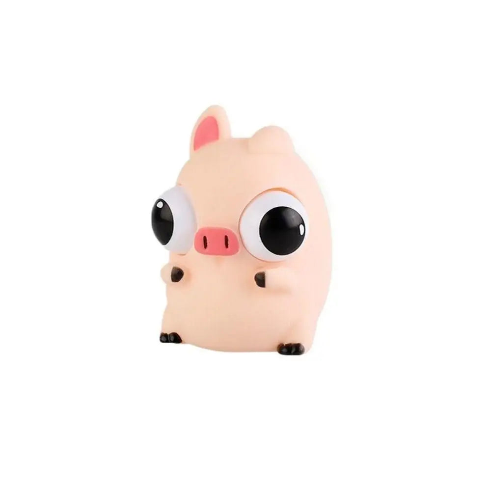 Yellow Brown Green Pop Eyes Toy New Plastic Silicone Stress Relief Squeeze Toy Pig Chicken Rabbit Cartoon Toy