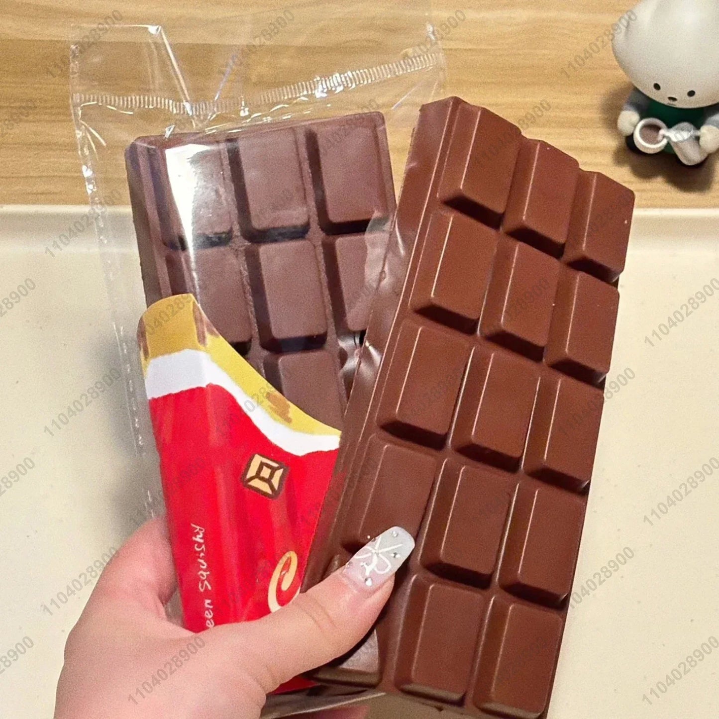 Chocolate Bar Squishy Slow Rising White Chocolate Bar Slow Rebound Squeeze Toy Food Stress Release Hand Relax Gift