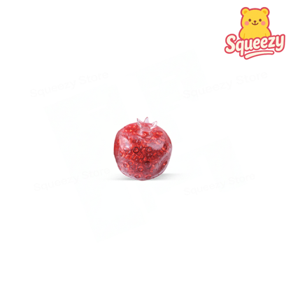 6cm Pomegranate Ball collection featuring realistic pomegranate-shaped squishies with glitter and bead filling.