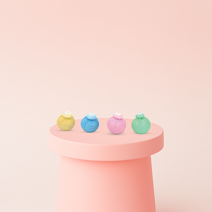 Animal Theme Mesh Ball cute mesh stress relief toys in pink, blue, yellow, and green pastel colors.