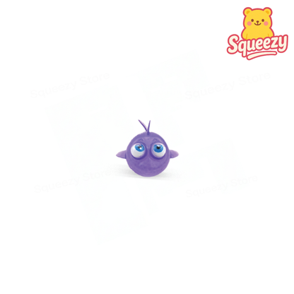 Purple Big Rolling Eye Animal soft sensory toy with cartoon fins and rolling eyes.