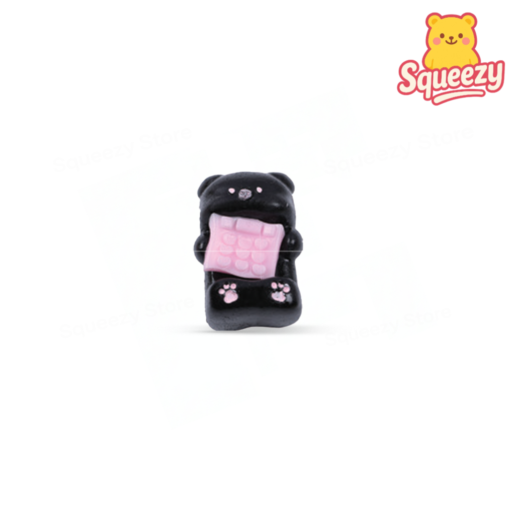Black Piggy Phone Squishy super soft slow-rising pig stress relief toy.
