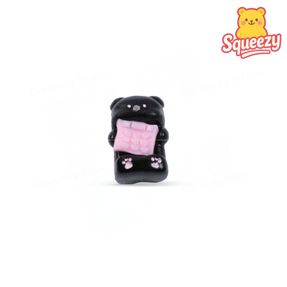 Black Piggy Phone Squishy super soft slow-rising pig stress relief toy.