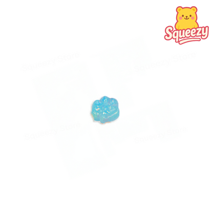 Blue Cat Paw with Maltose soft EVA stress relief toy with crystal-clear glitter filling.
