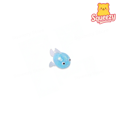 Blue Glitter Animal sparkly stress relief toy shaped like a fish.
