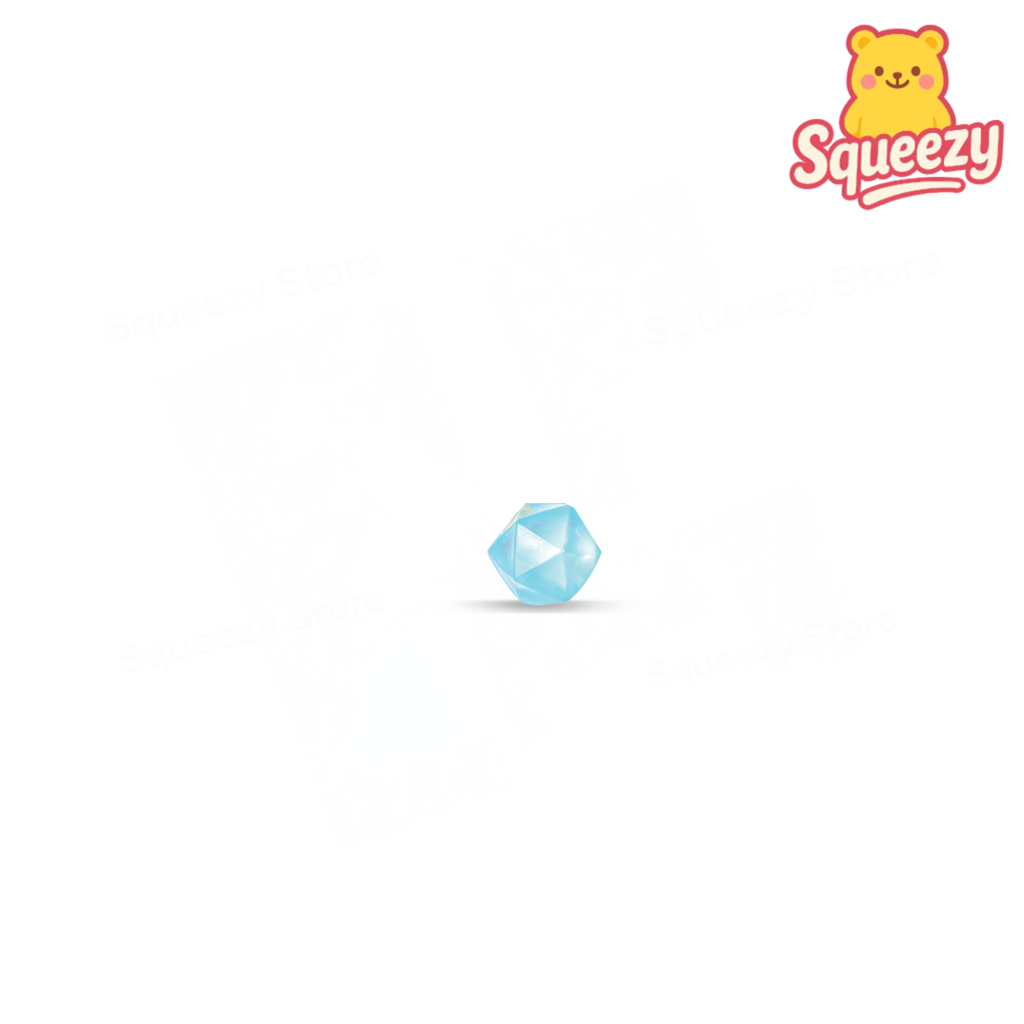 Blue Maltose Squishy Diamond crystal stress relief toy with translucent faceted gem design.