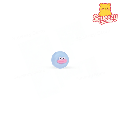 Blue Naughty Face Super Ball stress relief toy with a silly smiling face and big lips.