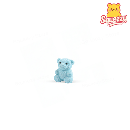 Blue Squishy Rose Bear soft slow-rising sensory toy for stress relief.