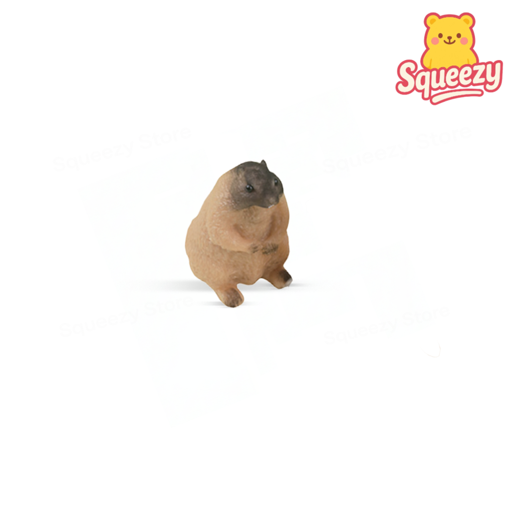 Brown Groundhog Squishy super soft slow-rising stress relief toy made from premium PU foam.