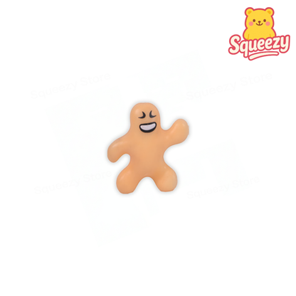Brown Little Size Squishy Man soft EVA stress relief toy with smiling face.