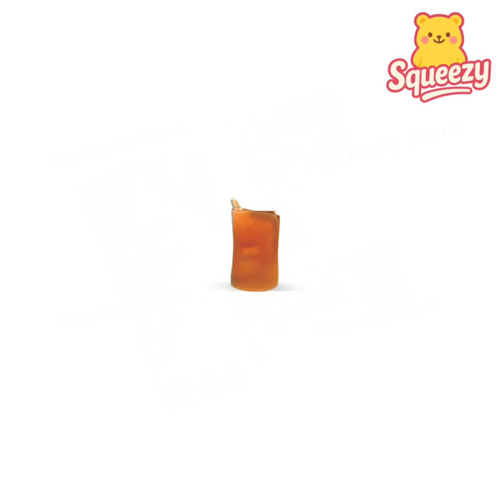 Brown Squishy Drinks squeezable beverage cup toy with realistic drink design.