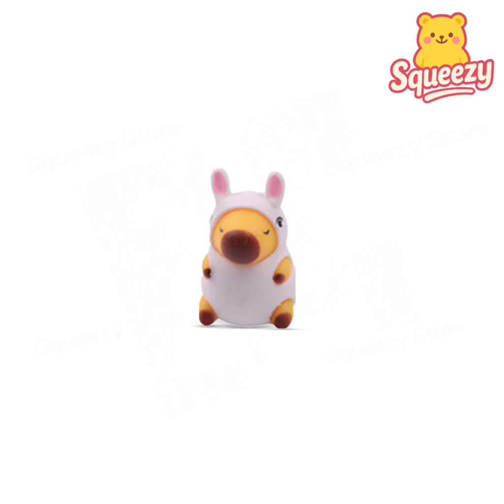 Capybara in costume soft squeezable collectible stress relief toy.