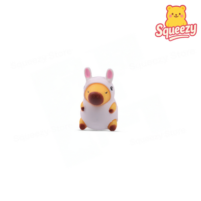 Capybara in costume soft squeezable collectible stress relief toy.