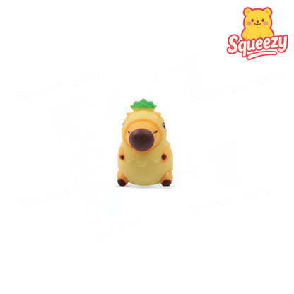 Capybara in yellow costume collectible stress relief toy.