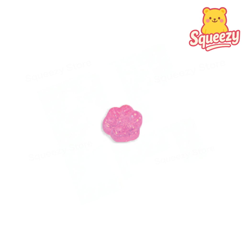 Pink Cat Paw with Maltose soft EVA stress relief toy with sparkling pastel paw design.