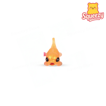Orange Chameleon with Maltose soft sensory toy with sparkling translucent body and cute chameleon shape.