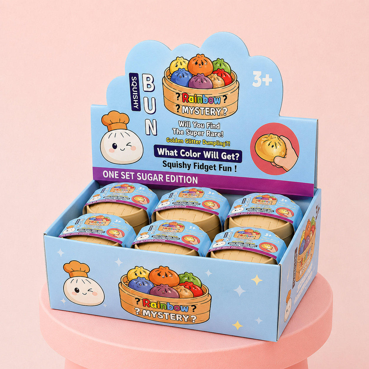 Mystery Crystal Dumpling Squishy Kawaii Glitter Stress Relief Toy
