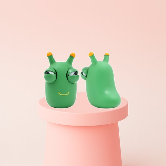 Green Worm Eye Popping Squishy Stress Relief Toy