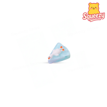 Blue Chilling Duck Squishy soft EVA stress relief toy in a resting pose.