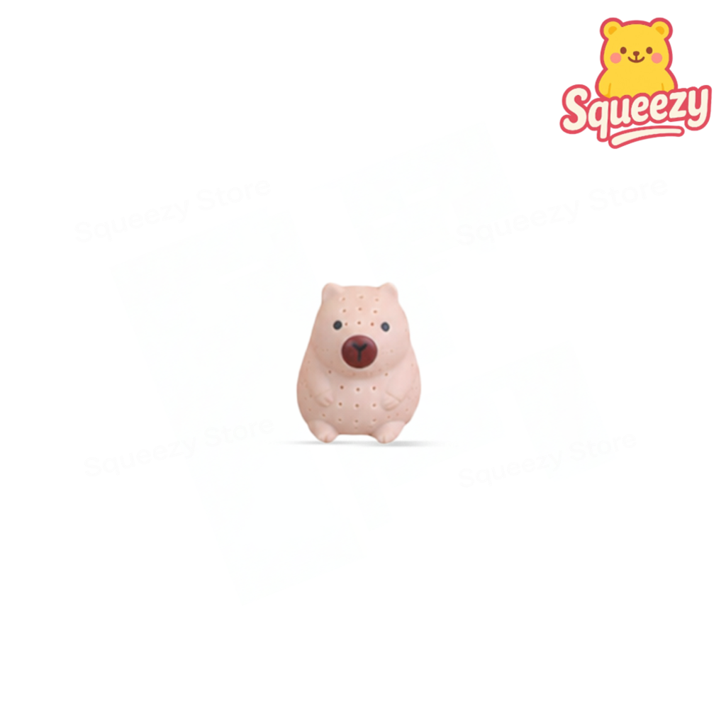 Cream Water Splashing Capybara soft stress relief toy with adorable cartoon capybara design.