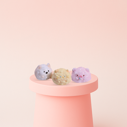 Creamy Pan Squishies mixed styles in pastel colors, super soft slow-rising stress relief toys.