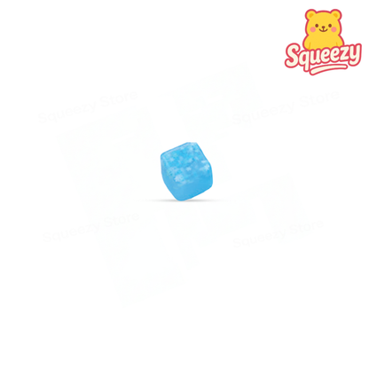 Cyan Ice Cube with Maltose glitter stress relief toy with translucent cube design.