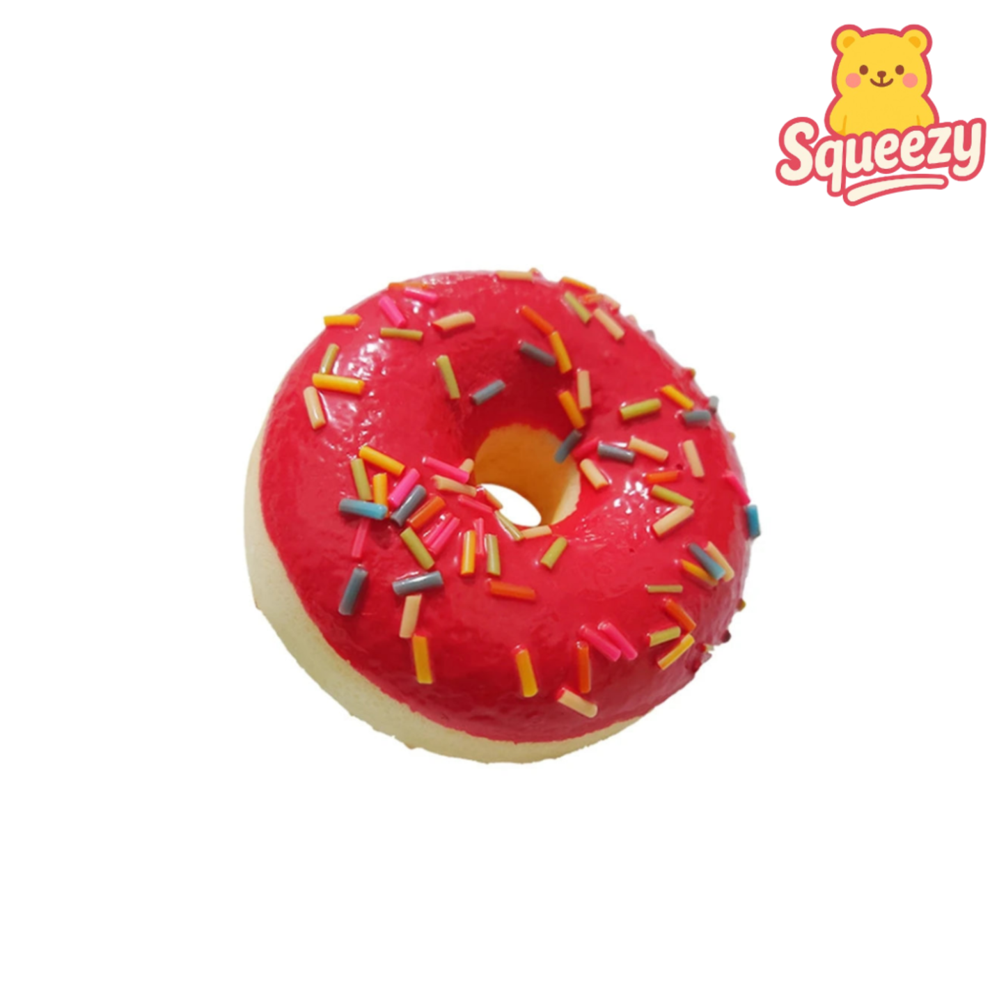 red Donut Squishy Stress Relief Toy