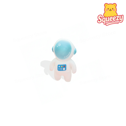 EVA Astronaut soft EVA stress relief toy shaped like a white astronaut with blue helmet visor.