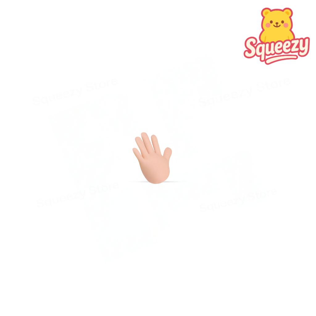 EVA Rock, Scissor, Paper soft EVA stress relief toy shaped like an open hand.