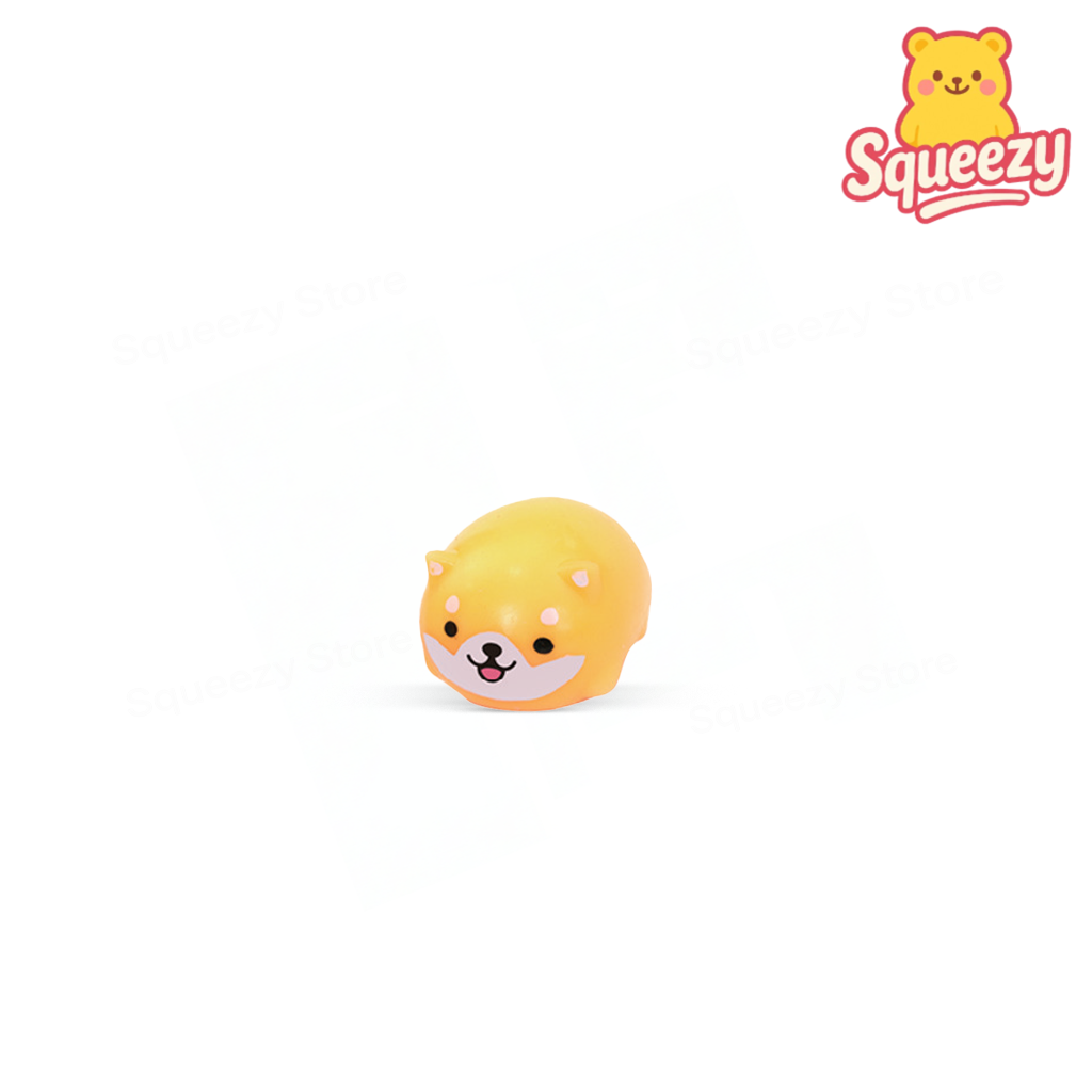 EVA Shiba Style soft squeezable Shiba Inu stress relief toy with cute smiling face.