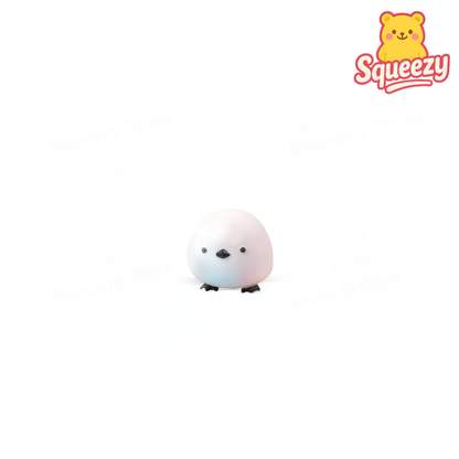 EVA Titmouse soft EVA stress relief toy shaped like a round white bird.