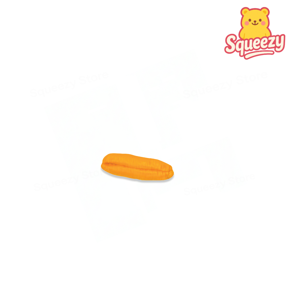 Fried Dough Squishie soft stress relief toy designed as a realistic fried dough pastry with textured surface and sesame toppings.