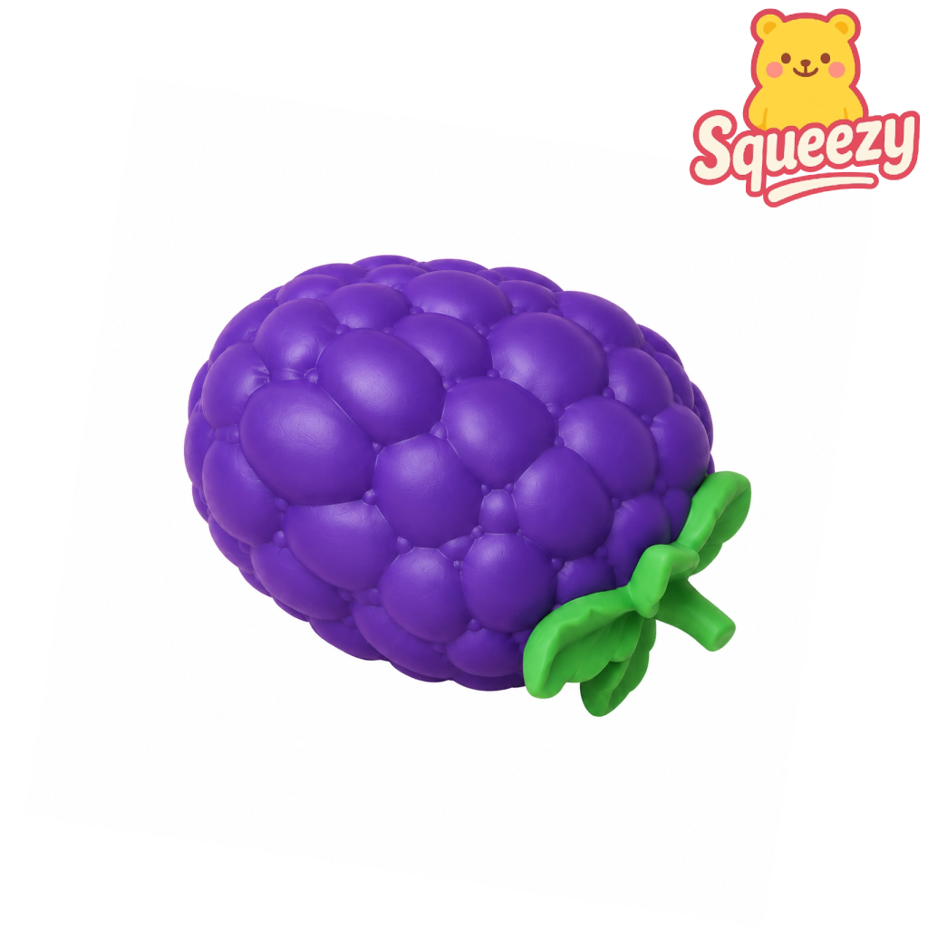 Giant Grape Jumbo Squishy with realistic purple grape clusters and green leaves for stress relief and sensory play