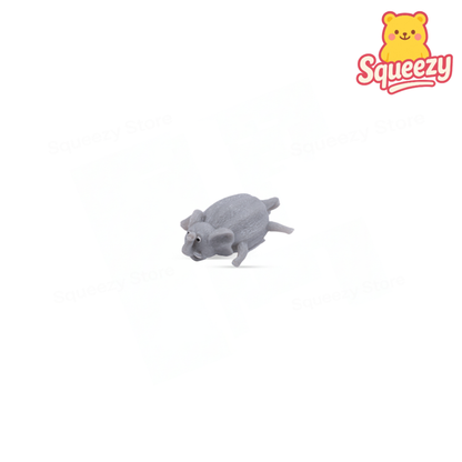 Gray Inflatable Animal soft sensory toy shaped like a rhinoceros.